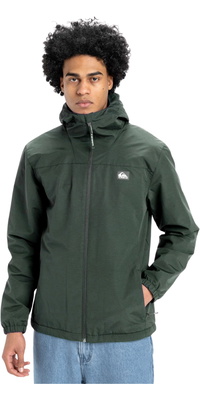 2026 Quiksilver Mens Overcast 3K Warm Waterproof Hooded Jacket EQYJK04202 - Trekking Green