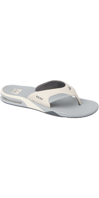 2026 Reef Mens Fanning Sandals CJ9044 - Light Grey / Grey / Blue