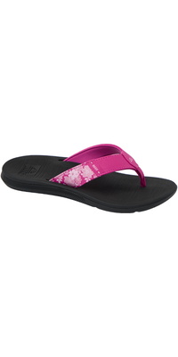 2026 Reef Womens Santa Ana Sandals CJ8827 - Fuchsia Red / Black