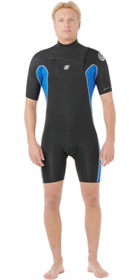2026 Rip Curl Mens Dawn Patrol 2mm Chest Zip Shorty Wetsuit 11RMSP - Electric Cobalt