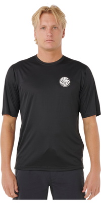 2026 Rip Curl Mens Icons Of Surflite UPF Short Sleeve Rash Vest 163MRV - Black