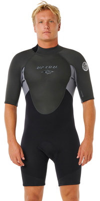 2026 Rip Curl Mens Omega 2mm Back Zip Shorty Wetsuit 128MSP - Grey
