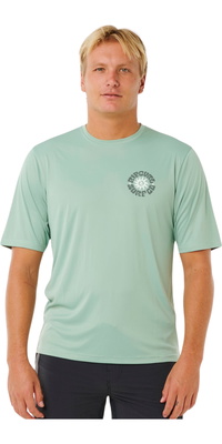 2026 Rip Curl Mens Pacific Rinse Surflite UPF Short Sleeve Rash Vest 16ZMRV - Aloe