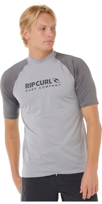 2026 Rip Curl Mens Shock UPF Short Sleeve Rash Vest 16HMRV - Grey Marle