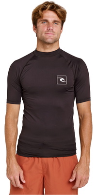 2026 Rip Curl Mens Streamline UPF Short Sleeve Rash Vest 172MRV - Black