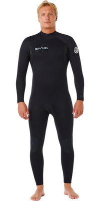 2026 Rip Curl Mens Trad 3/2mm Flatlock Back Zip Wetsuit 18EMFS - Black