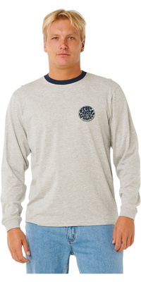 2026 Rip Curl Mens Wetsuit Icon Long Sleeve Tee 104MTE - Grey Marle