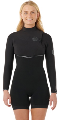 2026 Rip Curl Womens E-Bomb 2/2mm Zip Free Long Sleeve Springsuit 149WSP - Black