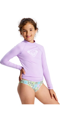 2026 Roxy Junior Whole Hearted Long Sleeve Rash Vest ERGWR03490 - Crocus Petal