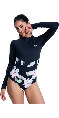 2026 Roxy Womens The Rider Long Sleeve Surfsuit ERJWR03900 - Anthracite Spring Charming