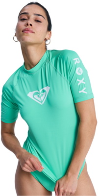 2026 Roxy Womens Whole Hearted Short Sleeve Rash Vest ERJWR03548 - Katydid