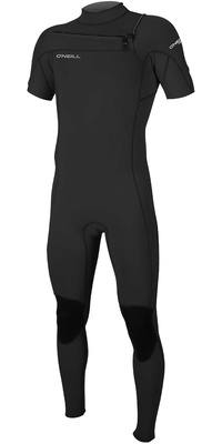 2026 ONeill Mens Hammer 2mm Short Sleeve Chest Zip Wetsuit 5056 - Black