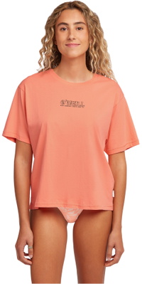 2026 O'Neill Womens Boxy Back Print T-Shirt 1850254 - Funky Peach