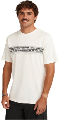 2026 ONeill Mens Logo Stripe T-Shirt 2850362  - Snow White