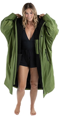 2025 Dryrobe Advance Long Sleeve Changing Robe V3 DALSV3 - Dark Green / Black