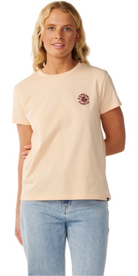2026 Rip Curl Womens Party Wave Short Sleeve T-Shirt 0Q4WTE - Light Apricot