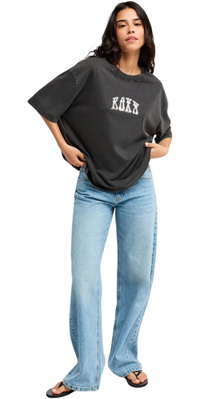 2026 Roxy Womens Talloversize Washed T-Shirt ERJZT06150 - Anthracite