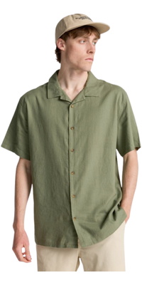 2026 Billabong Mens Vacay Linen Shirt EBYWT03030 - Moss Green