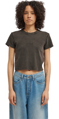 2026 Element Womens Lowcase Crop T-Shirt ELJKT00117 - Off Black