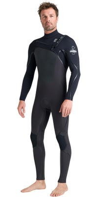 2026 C-Skins Mens Nuwave Wired 4/3mm Chest Zip Wetsuit CWI43MC - Meteor / Black / Blue