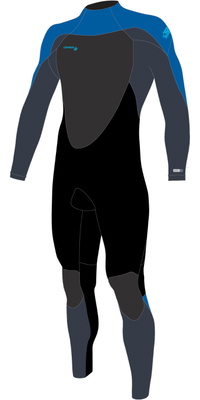 2026 O'Neill Junior Epic 4/3mm Back Zip Wetsuit 4216B - Black / Slate / Baliblu