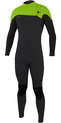 2026 ONeill Mens Hyperfreak Comp 4/3mm Zipless Wetsuit 4971 - Tempered Steel / Day Glo