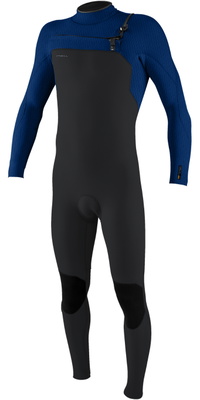 2026 ONeill Mens Hyperfreak+ 3/2mm Chest Zip Wetsuit 5343 - Tempered Steel / Twilight Blue