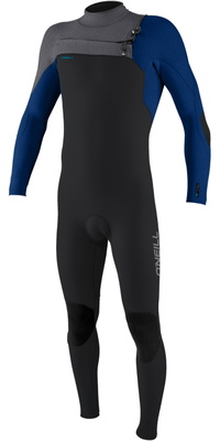 2026 ONeill Junior Hyperfreak+ 5/4mm Chest Zip Wetsuit 5381 - Tempered Steel / Twilight Blue / Smoke