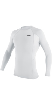 2026 ONeill Mens Basic Skins Long Sleeve Rash Vest 5714 - White