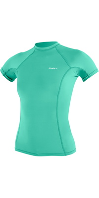 2026 ONeill Womens Basic Skins Short Sleeve Rash Vest 5717 - Light Aqua