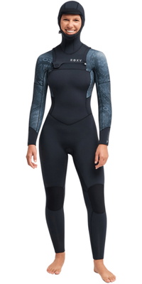 2026 Roxy Womens Swell Natural 5/4mm Chest Zip Hooded Wetsuit 26BW203503 - Bandana