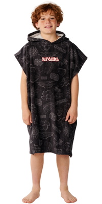 2026 Rip Curl Junior Sessions Hooded Towel  00DBTO - Washed Black