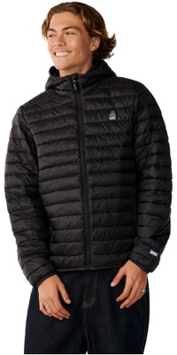 2026 Rip Curl Mens S-Series DWR Hooded Puffer Jacket 02ZMJA - Black