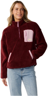 2026 Rip Curl Womens Party Wave Polar Zip Thru Fleece 0EFWFL - Dark Plum