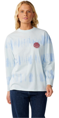 2026 Rip Curl Womens Stephanie Gilmore Tie Dye Long Sleeve T-Shirt 0QCWTE - Sky Blue