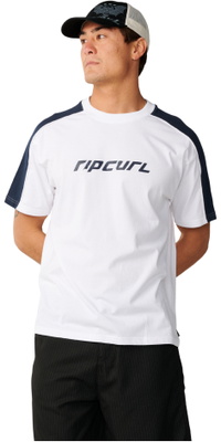 2026 Rip Curl Mens Archive Up Top Panel T-Shirt 129MTE - White