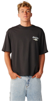 2026 Rip Curl Mens Heritage Icon T-Shirt 12FMTE - Washed Black