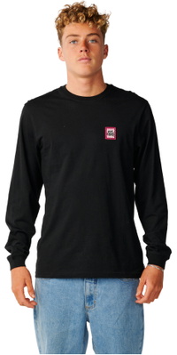 2026 Rip Curl Mens Streamline Badge Long Sleeve T-Shirt 13UMTE - Black
