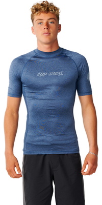 2026 Rip Curl Mens Dawn Patrol UPF Perf Short Sleeve Rash Vest 193MRV - Light Navy Marle