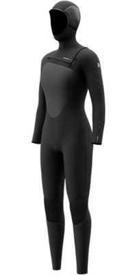 2026 Mystic Womens Gem 6/4/3mm Chest Zip Hooded Wetsuit 35000.270015 - Black