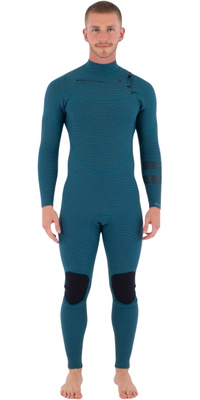 2026 Hurley Mens Plus 4/3mm Chest Zip Wetsuit MFS0012403 - Black / Skyblue