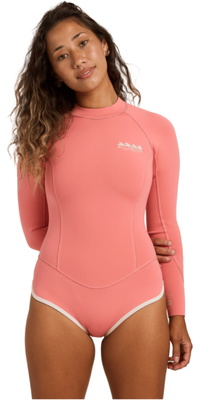 2026 Billabong Womens Spring Glider 2mm Long Sleeve Springsuit Wetsuit ABJW400135 - Watermelon