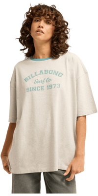 2026 Billabong Womens Fresh Breeze Oversized T-Shirt EBJZT00632 - Grey Heather