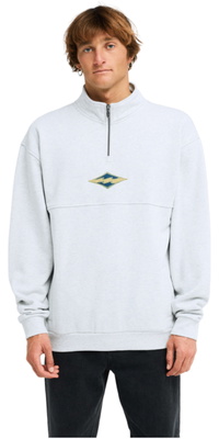 2026 Billabong Mens Burleigh Mock Neck Half Zip Sweatshirt EBYFT00184 - Light Grey Heather