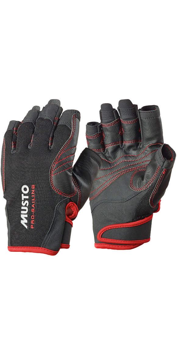 2024 Musto Essential Sailing Short Finger Gloves AUGL003 - Red