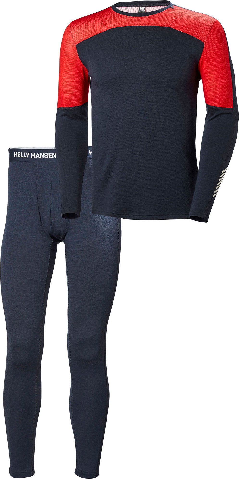 2024 Helly Hansen Mens HH Lifa Merino Crew Crew Base Layer Top Trouser Set Wetsuit Outlet