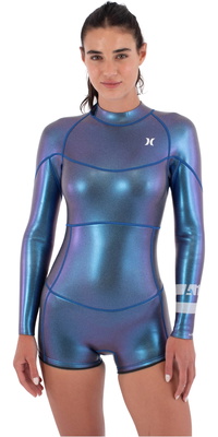 2026 Hurley Womens Air 2mm Skin Mid Back Zip Shorty Springsuit WSS0014242 - Siren Skin