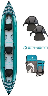 2026 Spinera Hybris 500 HDDS 3 person Kayak w / Bag, 2 Fins, 2 Kayak Seats SP-K-HYB-500 - Green