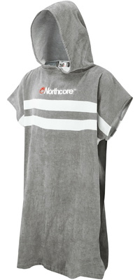 2026 Northcore Beach Basha Stripe Hooded Towel Changing Robe / Poncho  NOCO241 - Grey