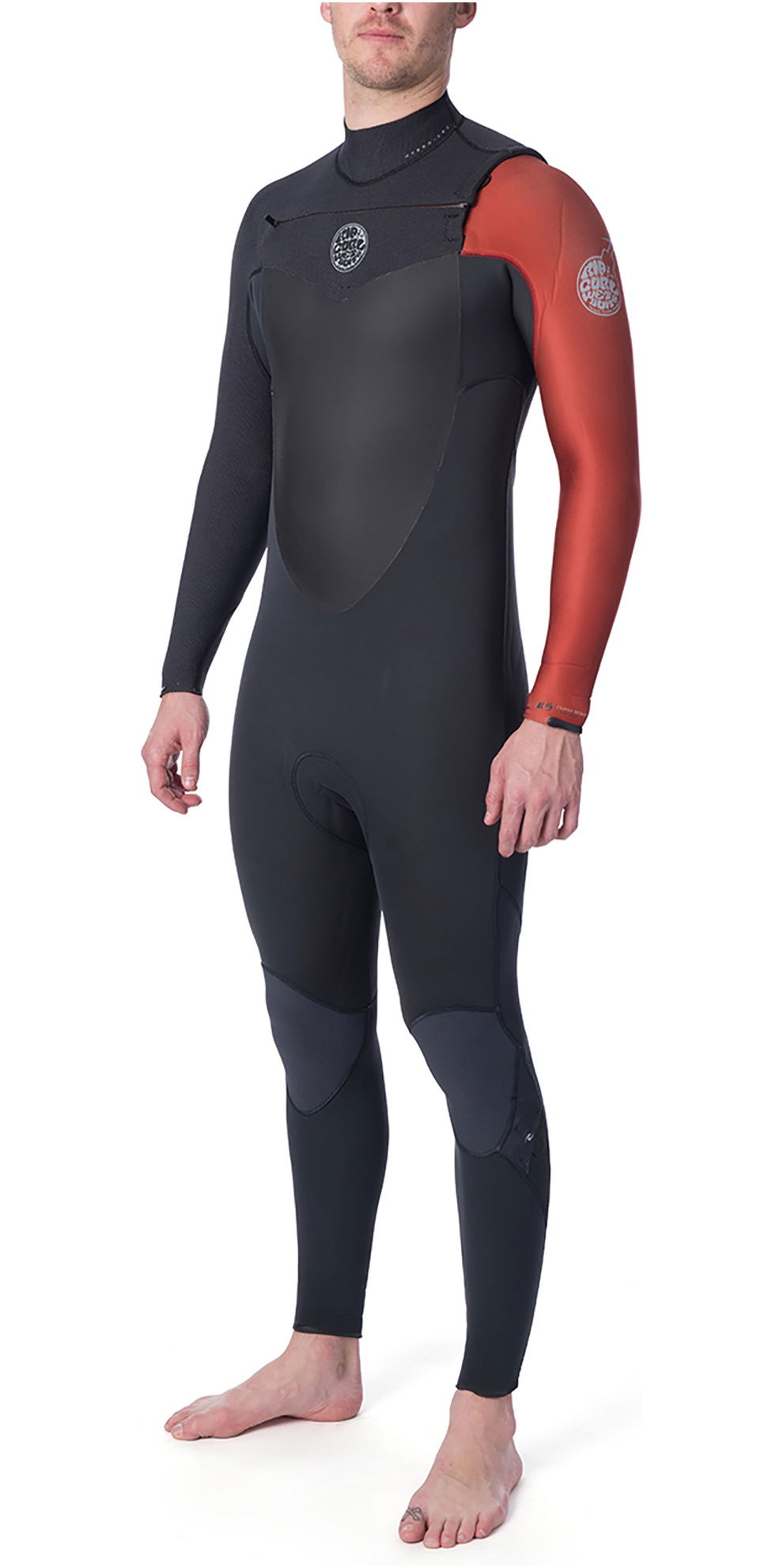 2020 Rip Curl Mens Flashbomb 5/3mm Chest Zip Wetsuit Burnt Orange